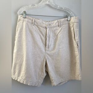 Old Navy Men’s Linen Blend Khaki Shorts Slim 36